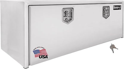 Buyers Products 1704415 White Steel Underbody Truck Tool Box, 24 x 24 x 60, Made in USA, 14 Ga Steel, Locking Stainless Latch, Weather-Resistant, Powder-Coated, Secure Storage for Work Trucks
