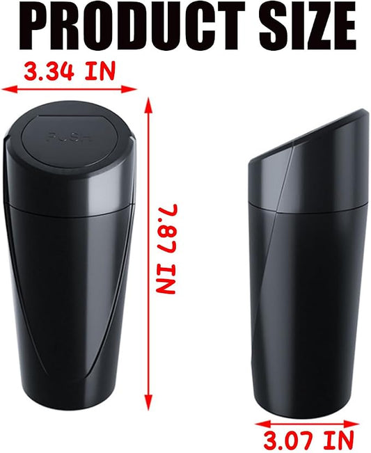 Osilly Car Trash Can with Lid, Mini Portable Leakproof Automotive Garbage Bin Multipurpose Organizers and Storage, Universal for SUV, Truck, RV, Home, Office, Kitchen, Bedroom and More（Black）