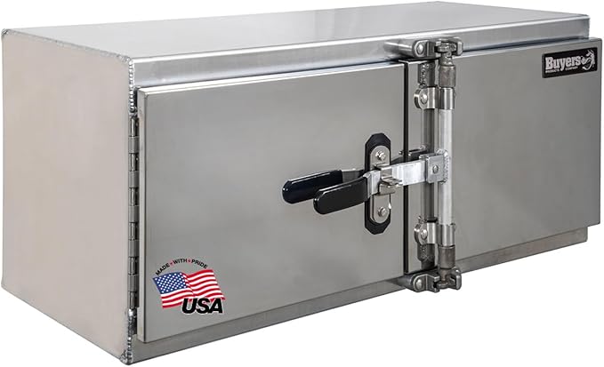 Buyers Products 1762639 Smooth Aluminum Underbody Truck Tool Box With Cam Lock Stainless Steel Double Barn Door, 24 x 24 x 36 Inch, Made In The USA