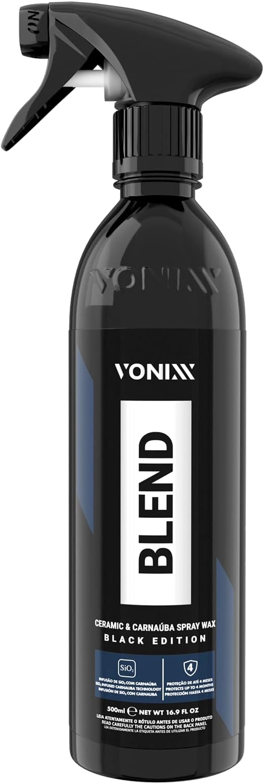 Vonixx Blend Ceramic & Carnauba Spray Wax - Black Edition | Deep Shine for Dark Paints | Superior Automotive Care Solution | Conceals Swirls and Scratches | Car wax Essential | 16.9 fl oz (500 ml)