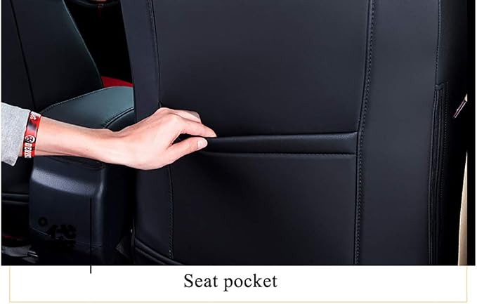 EKR Rav4 Seat Covers Custom Fit for Toyota Rav4 XLE,Platinum,Limited 2013-2018 & SE 2016-2018, Leather Car Seat Cover Full Set for SUV,Faux Leather(Black)