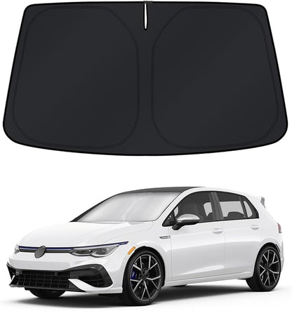 KUST Windshield Sun Shade for 2022-2025 2026 Volkswagen VW Golf GTI Golf R Accessories Window Sunshade Sun Visor Protector Foldable Blocks UV Rays Keep Your Car Cooler