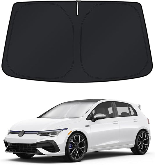 KUST Windshield Sun Shade for 2022-2025 2026 Volkswagen VW Golf GTI Golf R Accessories Window Sunshade Sun Visor Protector Foldable Blocks UV Rays Keep Your Car Cooler