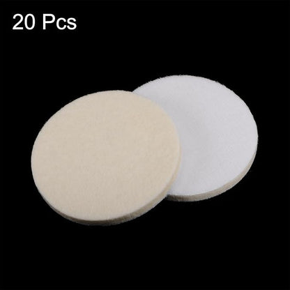 HARFINGTON 20pcs Wool Felt Polishing Pads, 3 Inch Buffing Wheel Polish Pad Flocking Hook & Loop Back for Car Glass Plastic Metal Stone