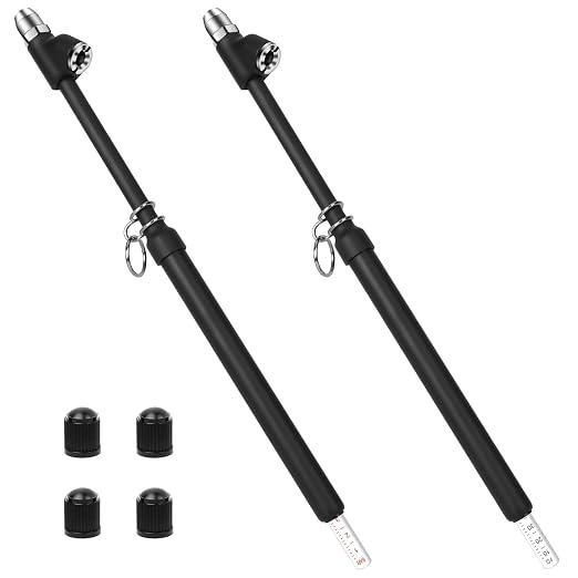 Car Tire Air Gauge, Heavy Duty Truck Tire Air Gauge, Car Tire Pressure Checker (10-150 Psi, 1-10 Bar) 2-Pack, for Semi Trucks, RVs, Cars, Motorcycles - 12 Inch