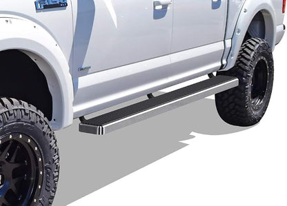 APS 304 Stainless Steel Polished 6in Silver Running Boards Compatible with Ford F150 2015-2026 SuperCrew Cab & F150 Lightning 2022-2026 & F-250 F-350 Super Duty 2017-2026 Crew Cab (Nerf Bars)