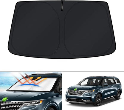 KUST Windshield Sun Shade for 2022-2025 2026 Kia Carnival Accessories Front Window Shade Sun Visor Cover Sun Protector Foldable Blocks UV Rays Keep Your Car Cooler