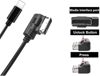 AMI Music Interface Aux Cable Compatible with A3/A4/A5/A6/A8/S4/S6/S8/Q5/Q7/R8/TT with MMI 3G+ System for 13 Pro, 13 Pro Max,14, 14 Pro, 14 Pro Max (6 FT)