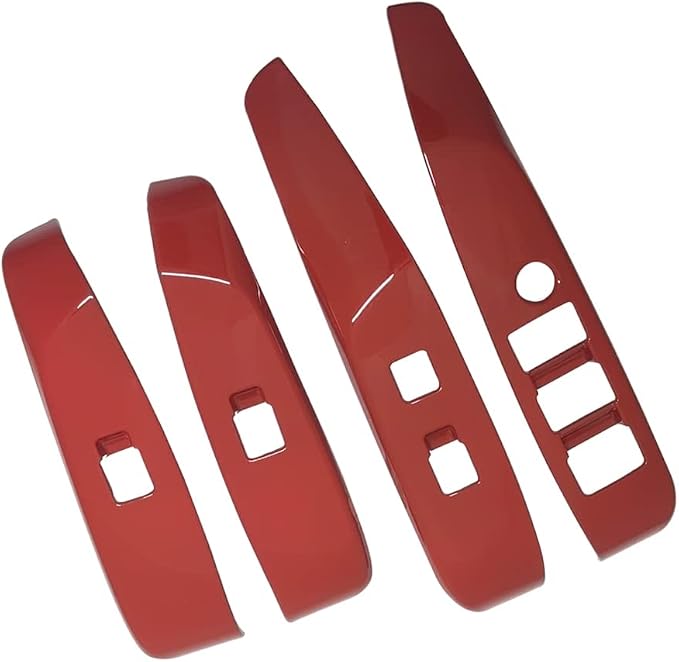 Kolya Compatible with 2018 2019 2020 2021 2022 2023 2024 2025 Toyota Camry Accessories Door Window Switch Panel Cover Window Control Button Trim (Red Color)