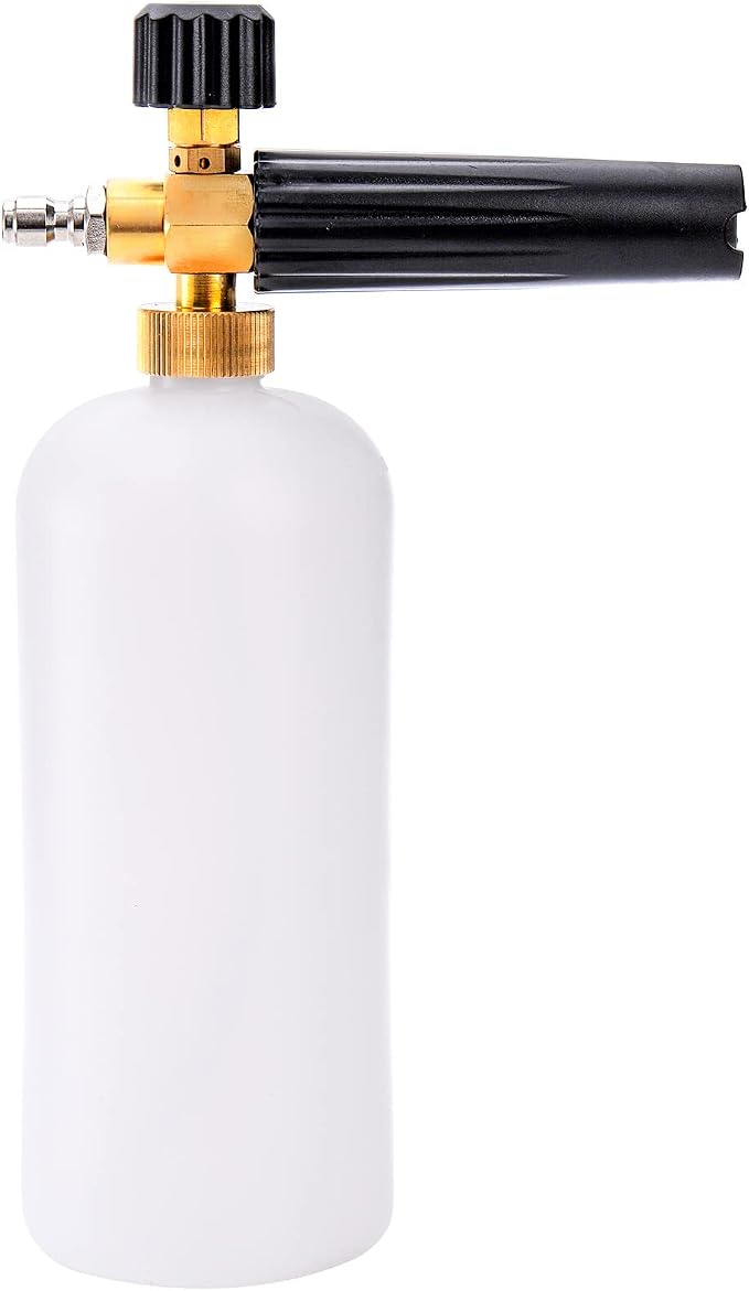 Fasmov Foam Cannon, Car Wash Pressure Washer Jet Wash 1/4" Quick Connector Adjustable Snow Foam Lance Foam Blaster, 1 Liter