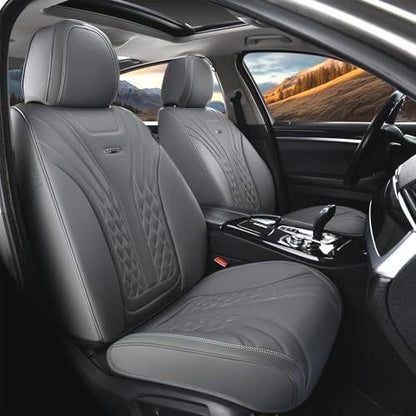Coverado Car Seat Covers, Car Seat Covers Front Seats, 2-Pack Front Seat Cover, Nappa Leather Waterproof Seat Covers, Car Seat Protectors, Automotive Seat Covers Universal Fit for Most Vehicles