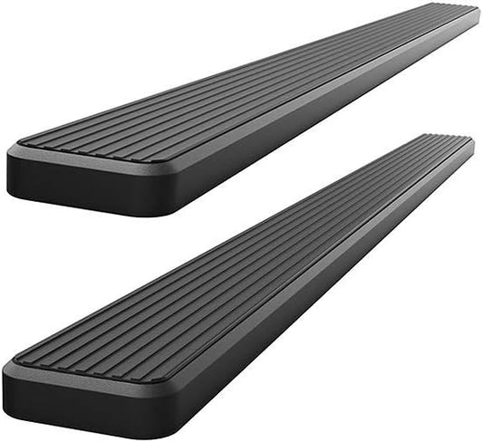 APS 5in Stainless Steel Black Running Boards Compatible with Ford F150 2015-2026 SuperCrew Cab & F150 Lightning 2022-2026 & F-250 F-350 Super Duty 2017-2026 Crew Cab (Nerf Bars Side Steps)