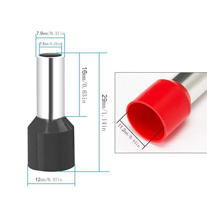 4 Gauge Wire Ferrules Kit - Copper Insulated Terminals Crimp Connectors for Car Amplifier Power-Cable Terminals Clean Install and Better Connection (Box of 90