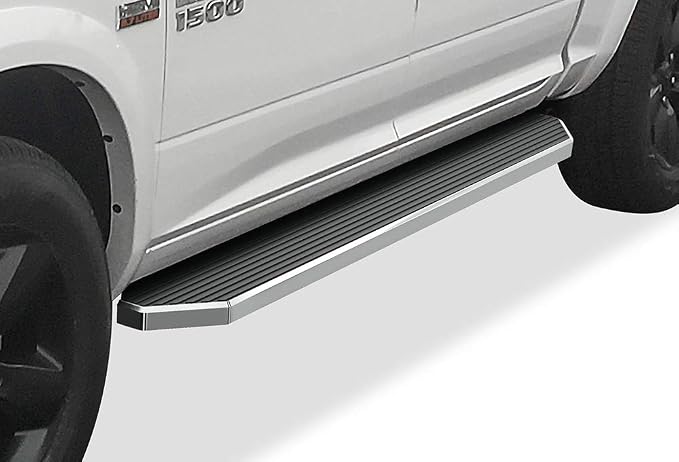 APS 6in 304 Stainless Steel (Polished Flat Style) Running Boards Side Bars Side Steps Compatible with Ram 1500 2009-2018 Crew Cab & Ram 2500 3500 2010-2026