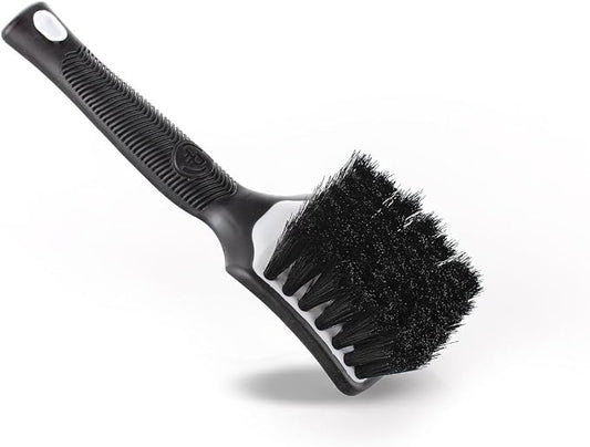 Detail Factory - ProGrip Interior Scrub Brush - Soft Bristles - Rubber Grip for Maximum Stability and Comfort - Curved Head Profile for Better Clearance - Black Ice