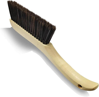 Wooden Auto Interior Dust Brush, Long Handle Car Detailing Brush, Multipurpose Automotive Soft Duster for Dashboard, Workshop, Air Vent, Skylight (Curved Handle)