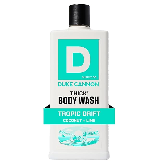 Duke Cannon Supply Co. THICK High Viscosity Body Wash for Men - 18 fl oz - Tropic Drift - Coconut + Lime Scent - Mineral-Enriched, Cleansing Shower Gel