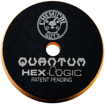 Chemical Guys BUFX112HEX5 Hex-Logic Quantum Medium-Heavy Cutting Pad, Orange (5.5 Inch Fits 5 Inch Backing Plate)