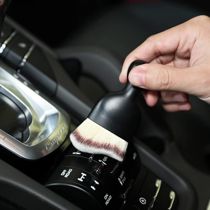 AOCISKA Car Interior Detailing Brush,Soft Bristle Cleaning Brush Car Detailing Brush Dusting Brush,Car Interior Cleaning Tool,Auto Detail Brush Car Dash Duster Brush (Tri-Color with Cap)
