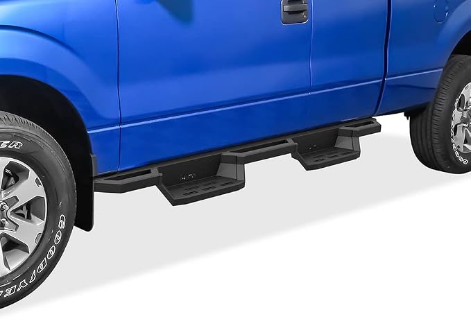 APS Stainless Steel 6.5in Nerf Bars Pocket Steps Square Tube Rocker Guards Compatible with Ford F150 Super Cab 04-14