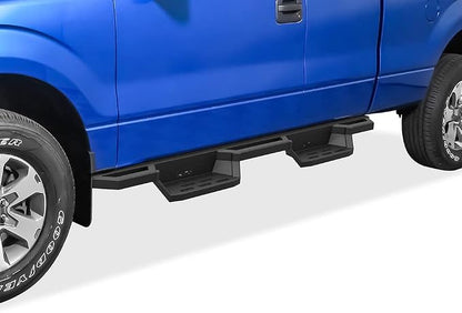 APS Stainless Steel 6.5in Nerf Bars Pocket Steps Square Tube Rocker Guards Compatible with Ford F150 Super Cab 04-14