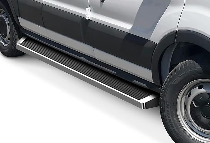 APS (Silver Powder Coated 6 inches) Running Boards Nerf Bars Side Steps Compatible with Ford Transit 2015-2026 Full Size Van 3-Door (Exclude 2022-2026 E-Transit)