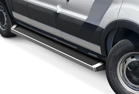 APS (Silver Powder Coated 6 inches) Running Boards Nerf Bars Side Steps Compatible with Ford Transit 2015-2026 Full Size Van 3-Door (Exclude 2022-2026 E-Transit)