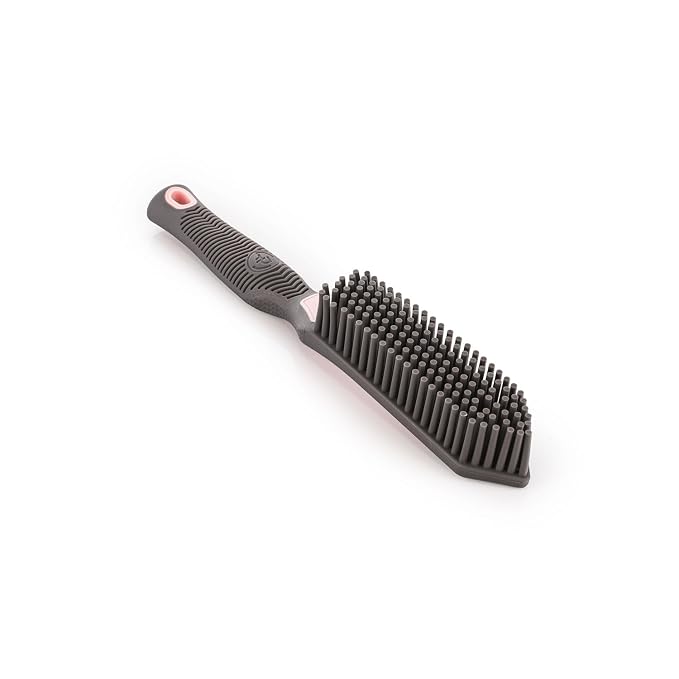 Detail Factory Pet Hair Brush for Car Interior, Rubber Bristle Fur Remover for Carpet, Upholstery, Seats, Cargo Areas & Pet Beds, Light Pink