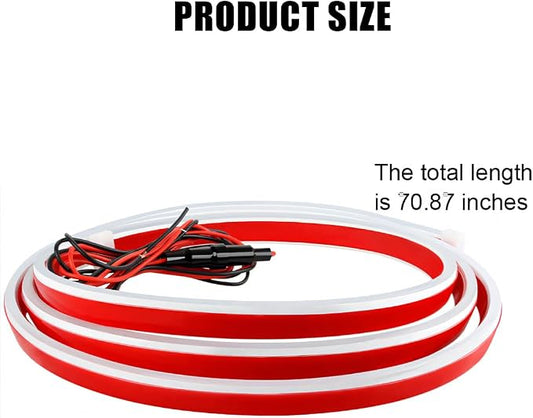 Car Hood Light Strip, 71 Inch Silicone Flexible Daytime Vehicle LED Running Lighting with Dynamic Scan Start Up Effect, Waterproof Auto Exterior Lamp Accessories, Universal Fit (White)