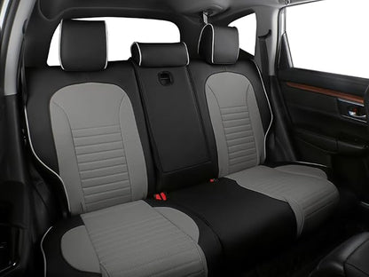 EKR CRV Car Seat Covers Custom Fit for Honda CRV 2012 2013 2014 LX,Leather Truck Seat Cover for SUV Full Set,Waterproof Car Seat Cushion, Faux Leather (Black/Gray)