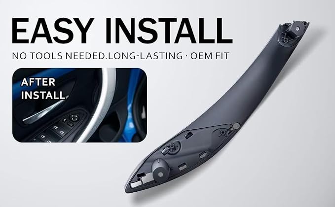 4PCS Inner Door Pull Handle Replacement for BMW F30 F32 F80, Interior Door Handle Trim Kit for 3 Series 320 328 330 335 2013-2018, 4 Series 428 435 2014-2020, Carbon Fiber Pattern