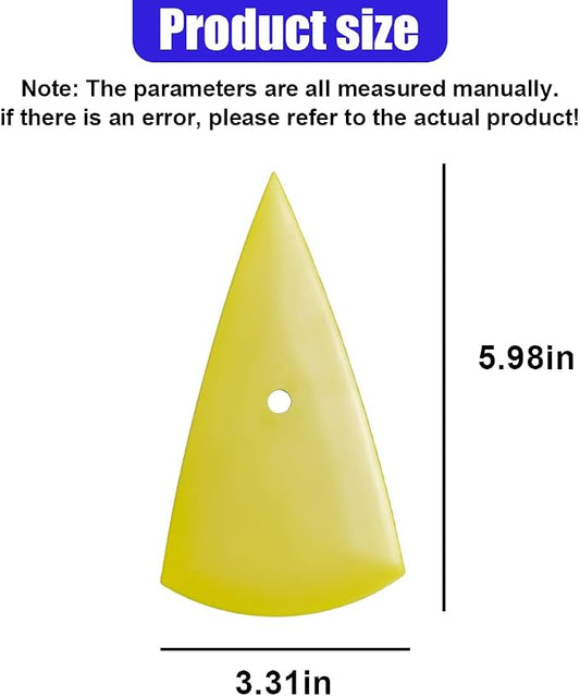 2PCS Triangle Squeegee Car Tint Squeegee, Go Corner Contour Vinyl Wrap Scraper, Fine-Edge Window Tint Tool for PPF Vinyl Wrap, Wallpaper, Decal Sticker Installation(Yellow)