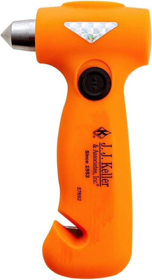 2XL/3XL Truck Driver Safety Kit w/Logistic Straps, PPE, First Aid Kit, ERG, Emergency Triangles, Accident Kit, Tire Pressure Gauge, Light/Window Punch/Seatbelt Cutter Tool, J. J. Keller