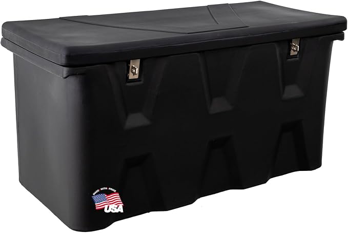 Buyers Products 1712240 Black Poly All-Purpose Storage Chest , 6.3 cu. ft, Made In The USA, Dent-Resistant Lockable Storage Box for Truck, Trailer, Dock, or Deck, High-Density Polyethylene