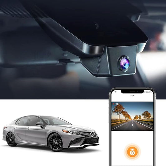 Fitcamx 4K Dash Cam Suitable for Toyota Camry 2021 2022 2023 2024 LE L XLE TRD XSE SE Hybrid (Gen8/XV70), OEM Look, 2160P UHD Video， WiFi & APP, Loop Recording, G-Sensor, Easy to Use, 64GB Card