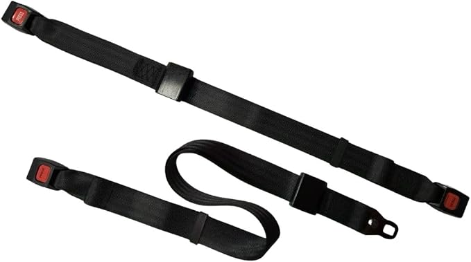 WOTS Wheelchair Securement System for Standard L-Track | Full Kit: Fixed Shoulder Belt, Lap Belt & 4 Auto-Retracting Tie-Downs | Easy Installation, Auto-Tightening, Lightweight | WC18/WC19 Compliant