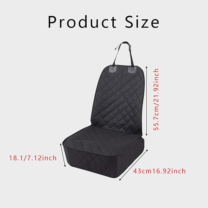 Waterproof Front Seat Car Cover, Pet Front Cover for Cars, Scratch Proof & Nonslip Seat Pet Cover, Dog Car Seat Cover with Seat Belt Fits Most Cars, Suvs
