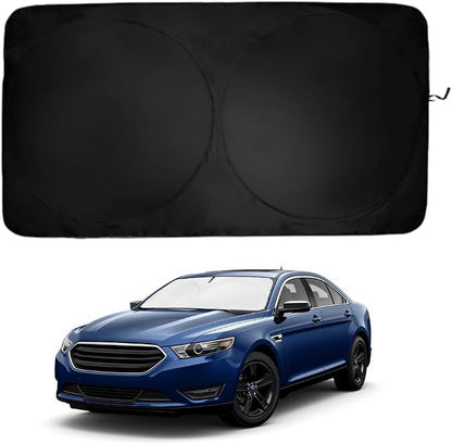 Windshield Sun Shade | Compatible for Ford Taurus (2013-2019) | Certified 99.87% UVB & 99.02% UVA Car Sun Shade. Award Winning Sunshade - Patented Technology | Car Shades by Kinder Fluff