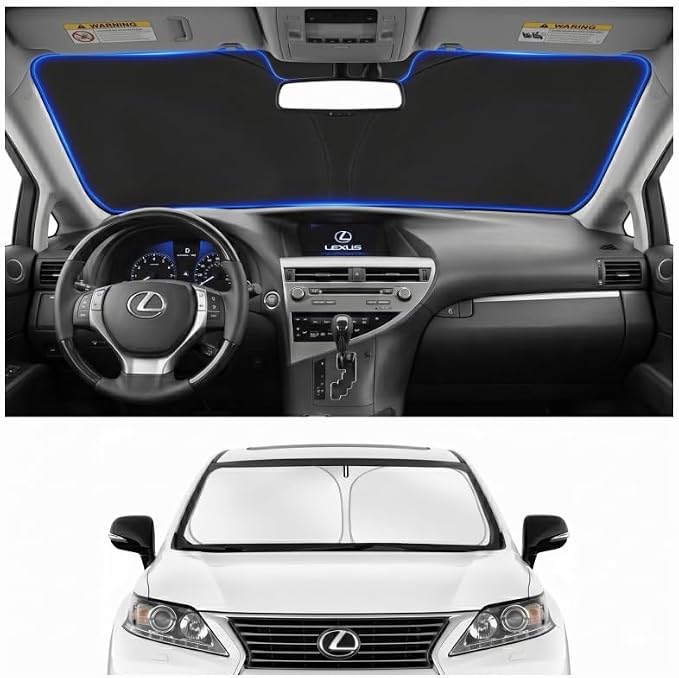 Windshield Sun Shade Sunshade for Lexus RX 2010-2015 | Custom Fit Windshield Cover, Blocks UV Rays, Double-Layer Heat Shield, Durable Frame, Easy Fold & Storage