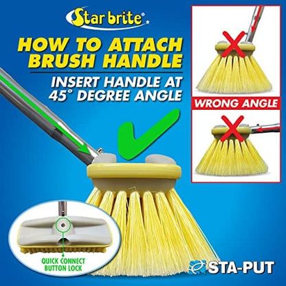 STAR BRITE 8" Durable Cleaning Brush - Medium, High-Density Star Prene Fibers for Boat, RV & Auto Surfaces - Fits 3/4" Threaded or Extend-A-Brush Handles - Medium Bristle, Blue (040011)