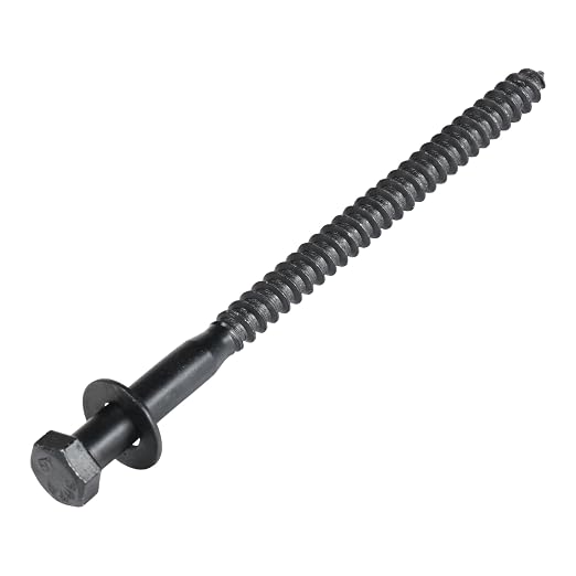 3/8 x 6 (50 Pack) Lag Screw Kit, 50 Screws and 50 Washers, Ceramic Black Ruspert Coating for Exterior Use, Meets ASTM A307 and ASME B18.2.1, Industrial/Commerical Grade by Makers Bolt