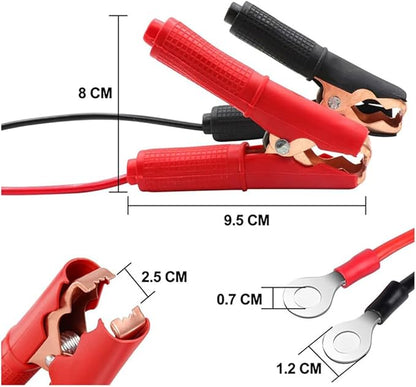2 Pcs Alligator Clips Booster Jumper Cable 50A-3.3 ft 13 AWG Alligator Clips Booster Jumper Cable，for 12V/ 24V Car Battery Charging Jumper Cable