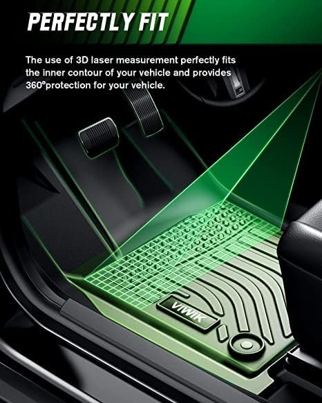 VIWIK Car Floor Mats for Toyota Tacoma 2005-2015, Automotive All Weather Floor Liners for Toyota Tacoma, TPE Rubber Car Mats Front & Rear Non-Slip Odorless