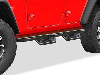 APS Stainless Steel Pocket Steps Running Boards Side Bars Compatible with Jeep Wrangler JL 2018-2026 4-Door (Include 21-26 4xe) (Factory sidesteps or Rock Rails Have to be Removed)
