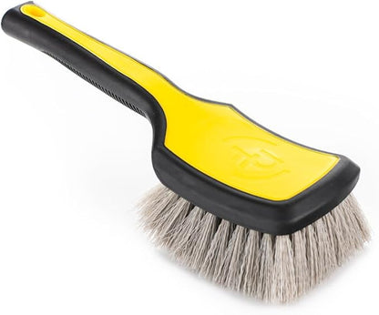 Detail Factory - ProGrip XL Tire Brush - Ergonomic ProGrip Handle - Stiff Synthetic Bristles to Cut Through Grime - Live Wire