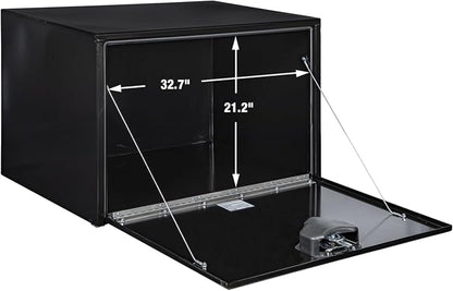 Buyers Products 1704305 Black Steel Underbody Truck Tool Box – 24 x 24 x 36 Inch - Truck Bed & Underbelly RV Storage Box, Locking T-Latch, Weather-Resistant, Heavy-Duty Flatbed Job Box, Made in USA