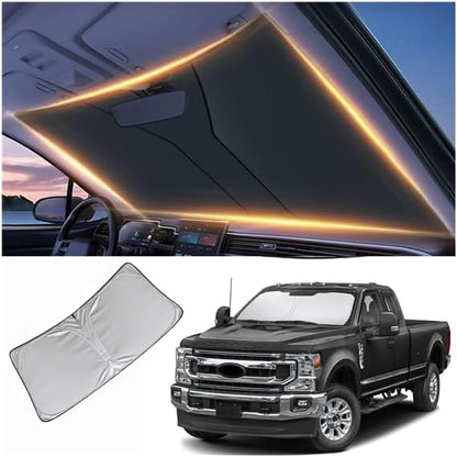 Windshield Sun Shade for Ford Super Duty F250 F350Front Window Shades Cover for 2010-2024 2025 2026 F250 F350Windshield Sun Visor Protector Car Accessories