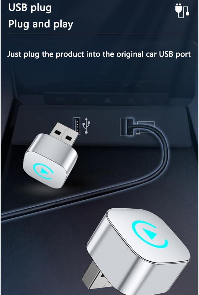 Car Wireless CarPlay Adapter for Subaru WRX 2019 2020 2021 2022 2023 2024 2-in-1 Support Apple CarPlay and Android Auto Mini USB Design Fast Connection Plug and Play,Black