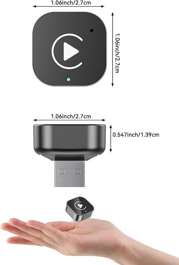 Wireless CarPlay & Android Auto Adapter, 2-in-1 Wireless CarPlay Adapter for Factory Wired CarPlay and Android Auto Cars, 5GHz WiFi, Bluetooth 5.0, Auto Connect, Plug and Play, OEM Control