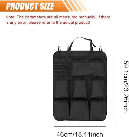 Car Backseat Organizer, Waterproof Oxford Automotive Seat Back Protector with 8 Pockets, Hanging Vehicle Behind Seat Storage Bag, Universal Travel Accessories for RV, SUV, Truck(Black)